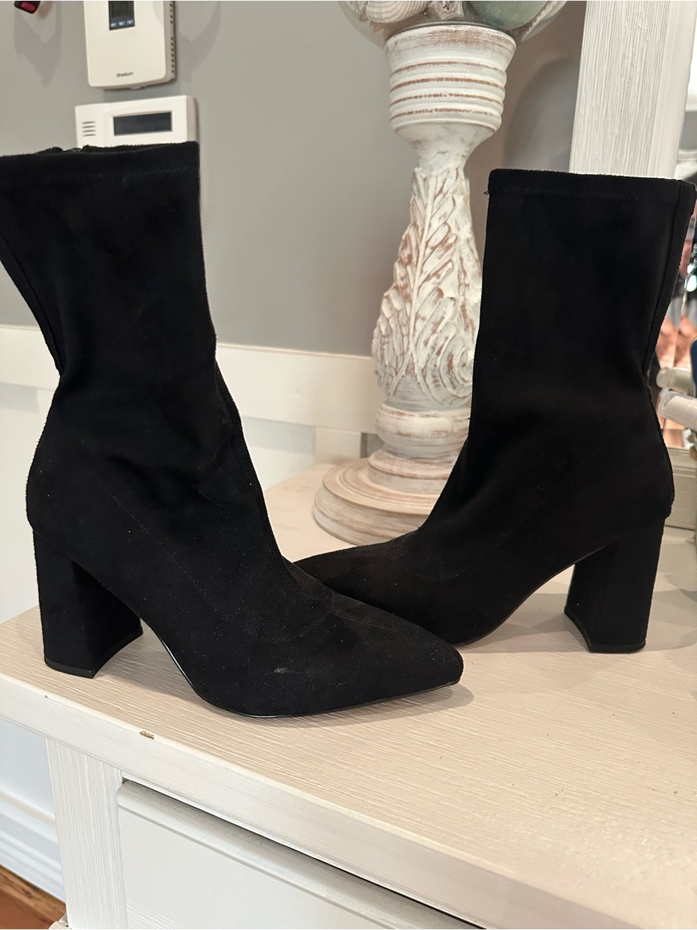 Express Black Women's Mid-Calf Block Heel Boots size 7